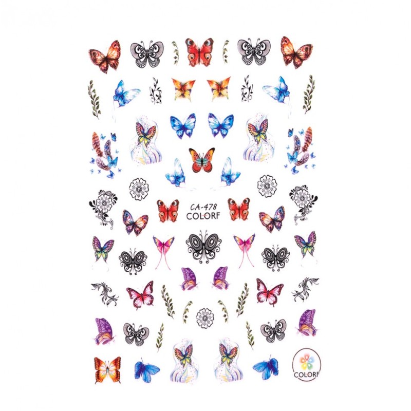 Set 3 x Abtibilduri Unghii SensoPRO Milano Butterfly Space, Model Ca478