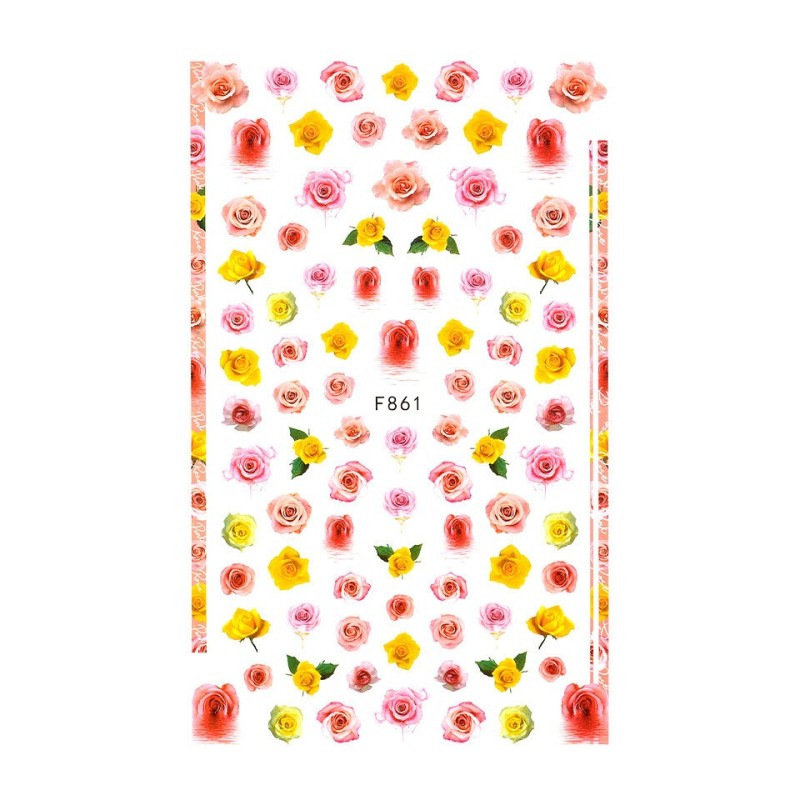 Set 3 x Abtibilduri Unghii SensoPRO Milano Rose Kiss, Model F861