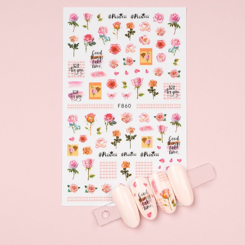 Set 3 x Abtibilduri Unghii SensoPRO Milano Rose Princess, Model F860