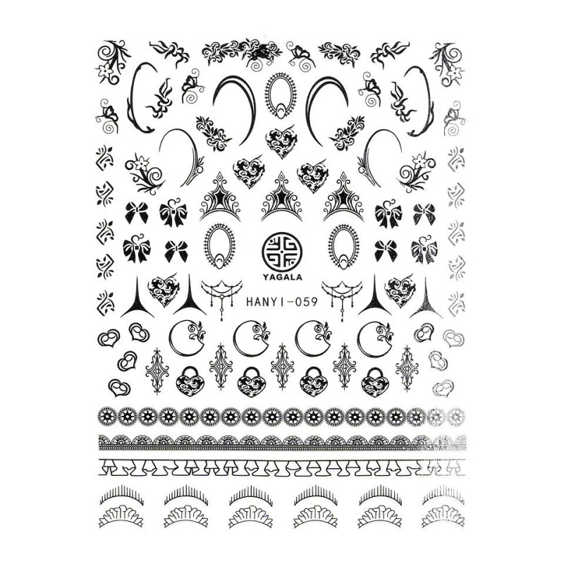 Set 3 x Abtibilduri Unghii SensoPRO Milano Royal Stye, Model Hanyi-059