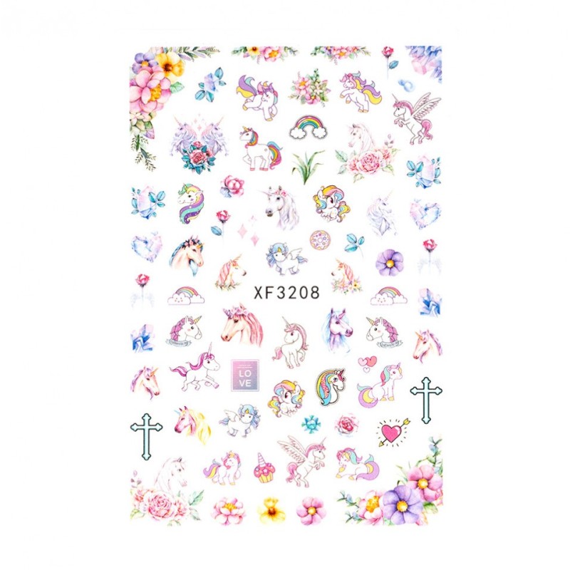 Set 3 x Abtibilduri Unghii SensoPRO Unicorn Love Xf3208