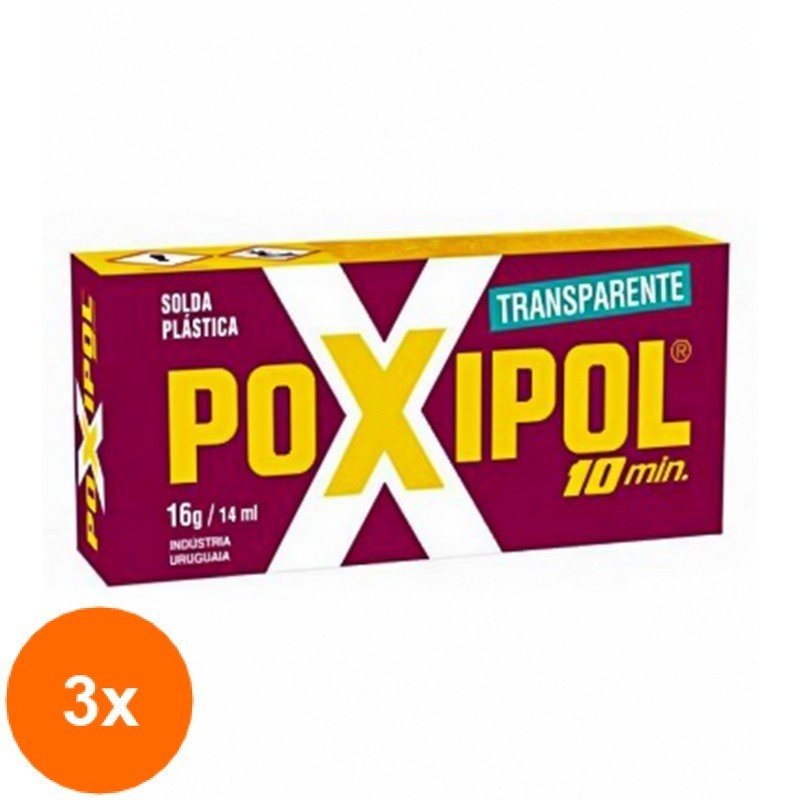 Set 3 x Adeziv Universal Poxipol Transparent, 10 Minute, 16 g