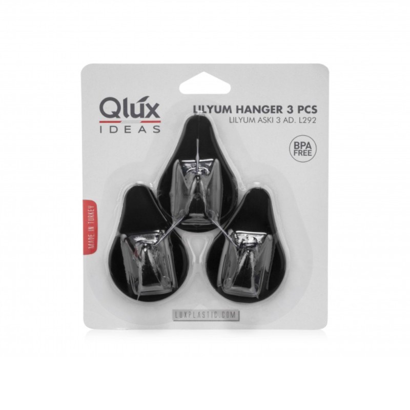 Set 3 x Agatatoare Autoadezive Qlux, din Plastic