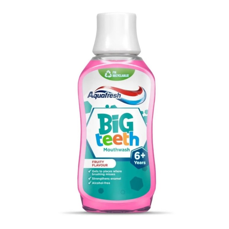 Set 3 x Apa de Gura Aquafresh, Big Teeth Fruity, pentru Copii, 300 ml