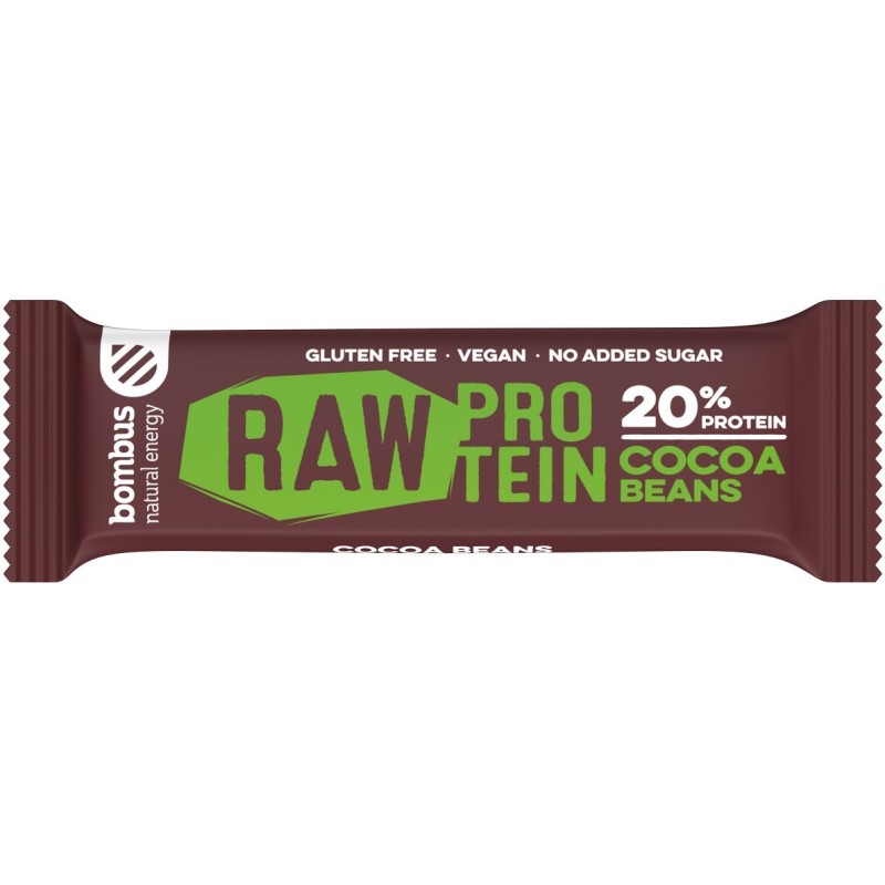 Set 3 x Baton Proteic cu Boabe de Cacao, 20% Proteine, 50g Bombus