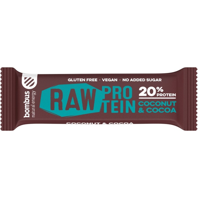 Set 3 x Baton Proteic cu Nuca de Cocos si Cacao, 20% Proteine, 50g Bombus