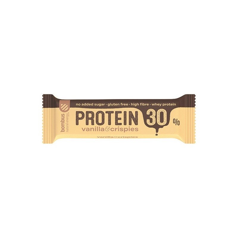 Set 3 x Baton Proteic cu Vanilie si Crispies, 30% Proteine, 50g Bombus