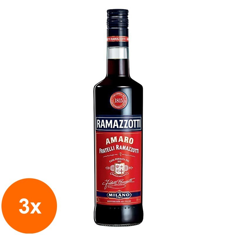 Set 3 x Bitter Amaro Ramazotti 30% Alcool, 0.7 l