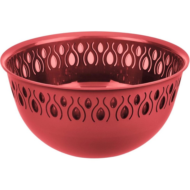 Set 3 x Bol din Plastic, Capacitate 1 l, Rosu, Qlux