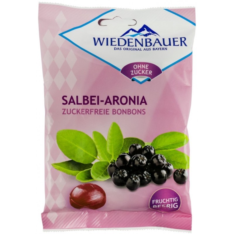 Set 3 x Bomboane cu Salvie si Aronia, fara Zahar, 75 g, Wiedenbauer