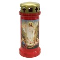 Set 3 x Candela Bolsius nr. 6 cu Capac Invierea Domnului, Rosu, 70 Ore