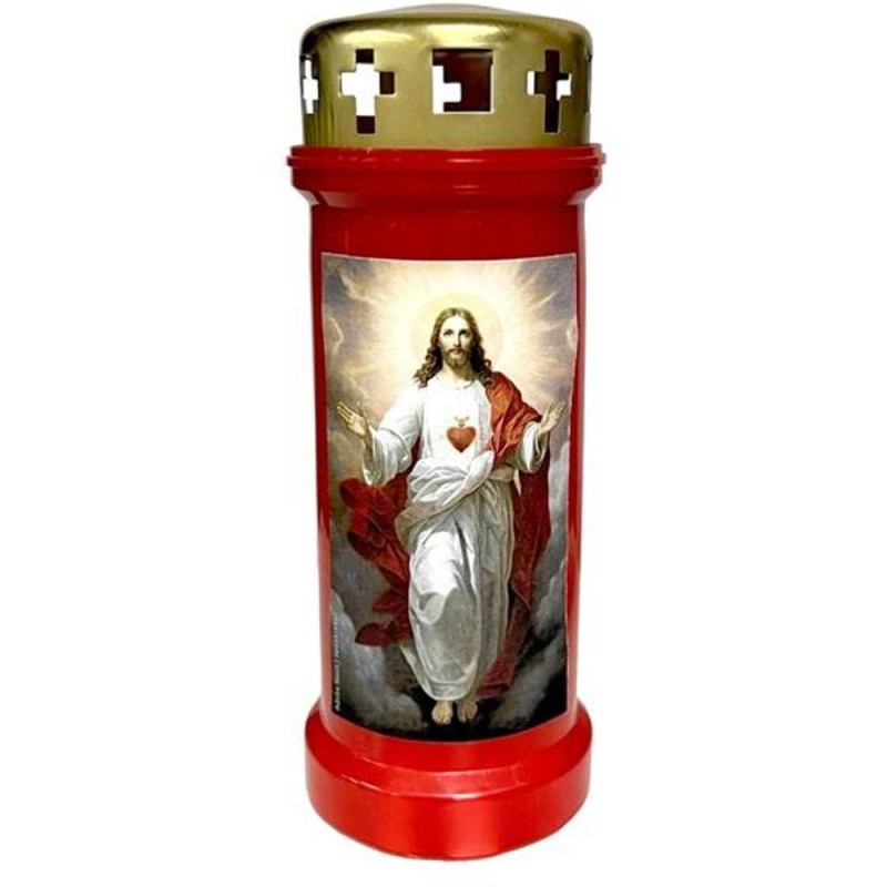 Set 3 x Candela cu Capac pentru Inviere, Bolsius, Inima, Rosu