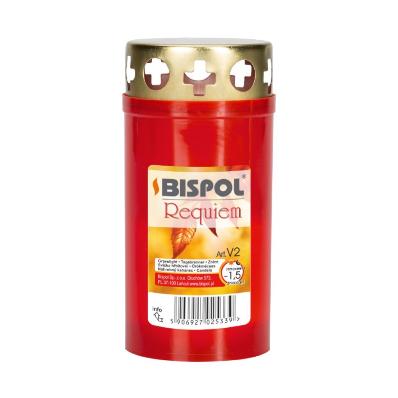 Set 3 x Candela cu Capac V2c Rosu, 36 Ore