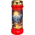 Set 3 x Candela din Plastic, Nasterea Domnului, 70 Ore, Rosu