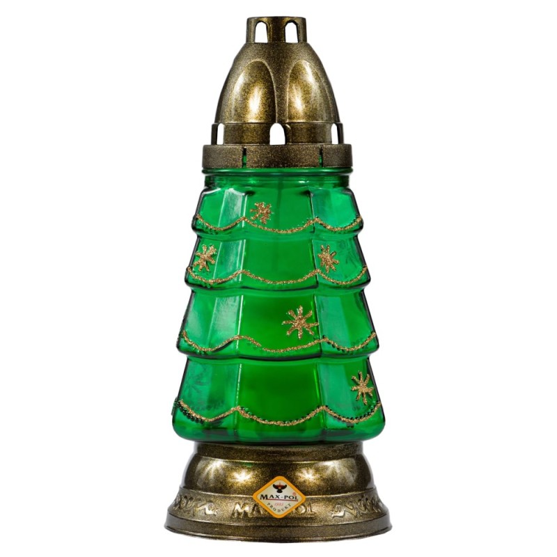 Set 3 x Candela din Sticla Brad cu Stelute