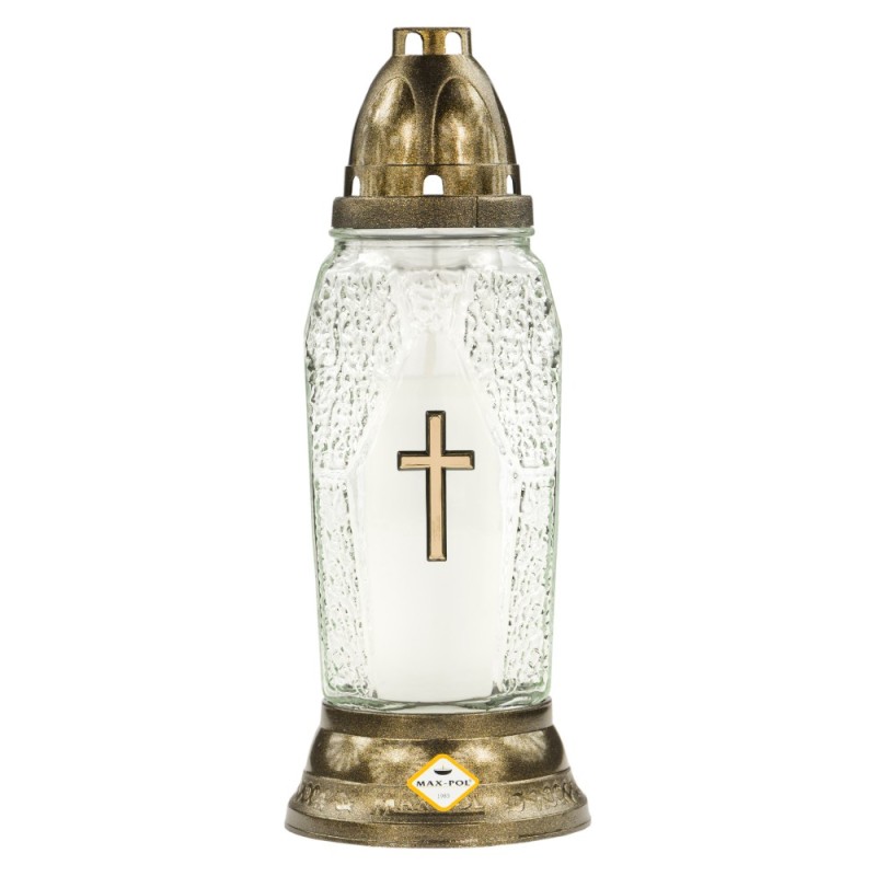 Set 3 x Candela din Sticla cu Cruce