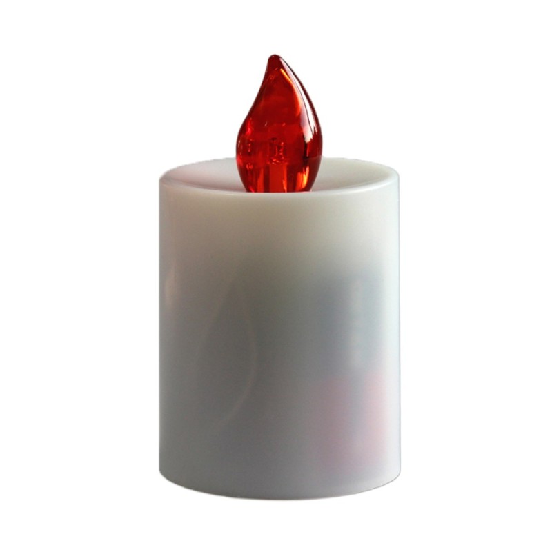 Set 3 x Candela Electronica din Plastic Alb, 80 Zile, Baterii Incluse