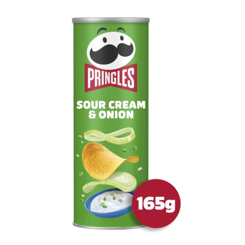 Set 3 x Chipsuri Pringles, cu Aroma de Smantana si Ceapa, 165 g
