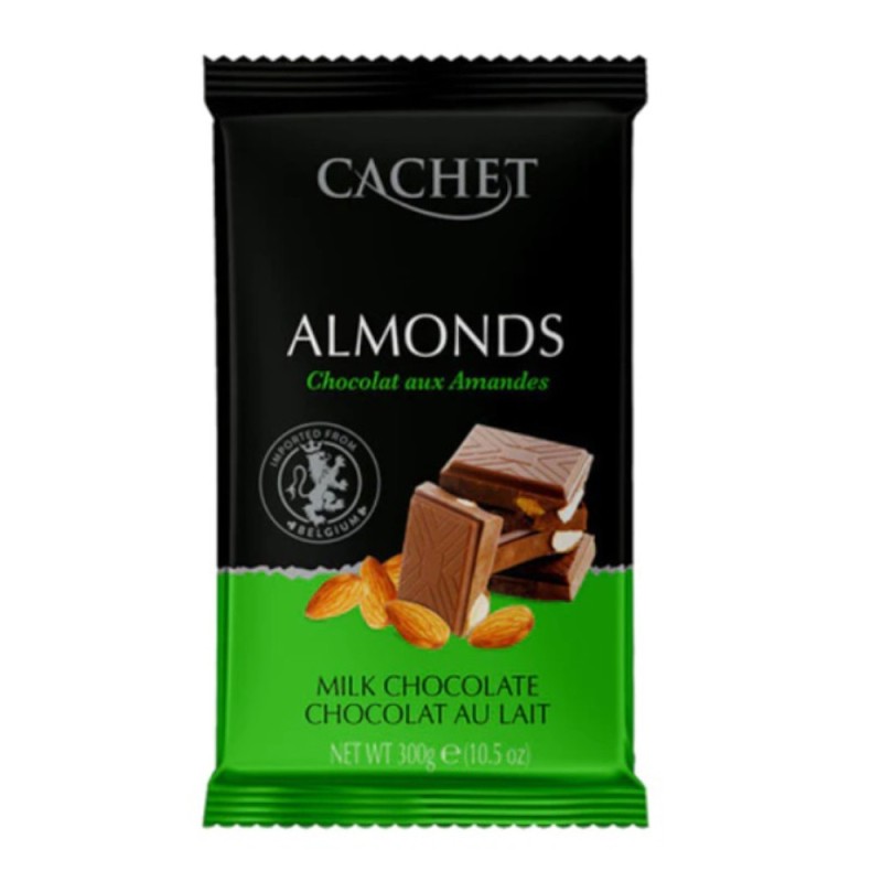 Set 3 x Ciocolata cu Lapte, Cachet, cu Migdale, 300 g