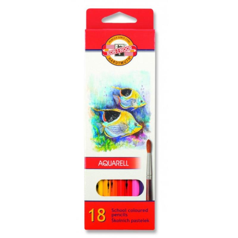 Set 3 x Creioane Colorate Aquarell, Colectie Pesti, 18 Culori
