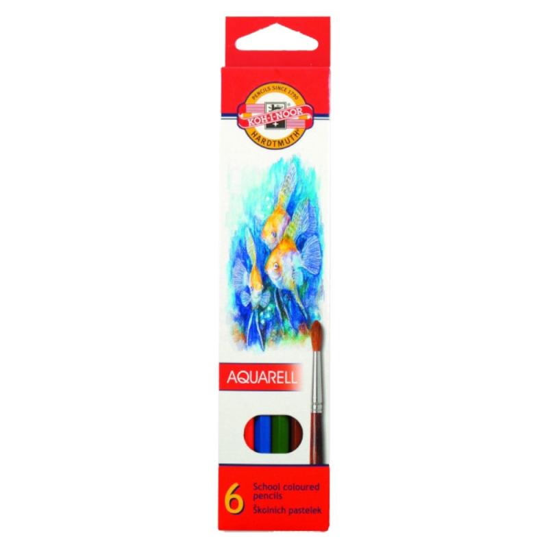 Set 3 x Creioane Colorate Aquarell, Colectie Pesti, 6 Culori