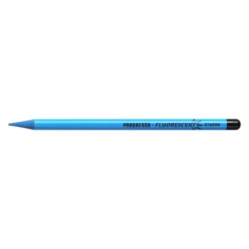 Set 3 x Creion Colorat fara lemn, Progresso, Albastru Fluorescent