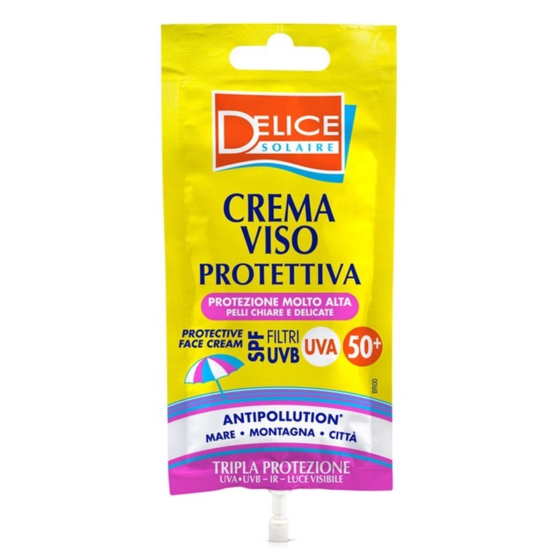 Set 3 x Crema de Fata cu Protectie Solara Mini, Delice, SPF 50+, Antipoluare, 40 ml