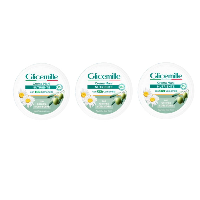 Set 3 x Crema de Maini Glicemille, cu Glicerina, Musetel si Ulei de Masline, 100 ml