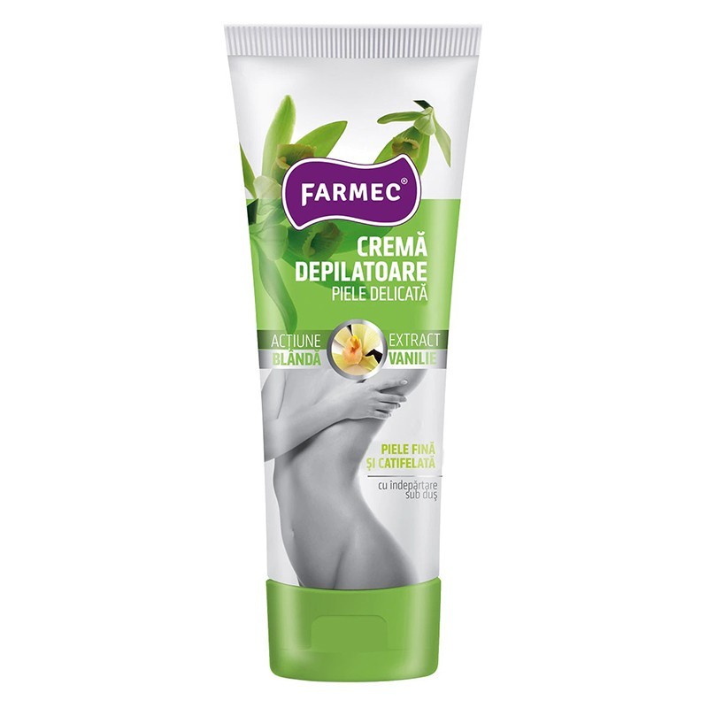 Set 3 x Crema Depilatoare Farmec, pentru Piele Sensibila, cu Extract de Vanilie, 150 ml