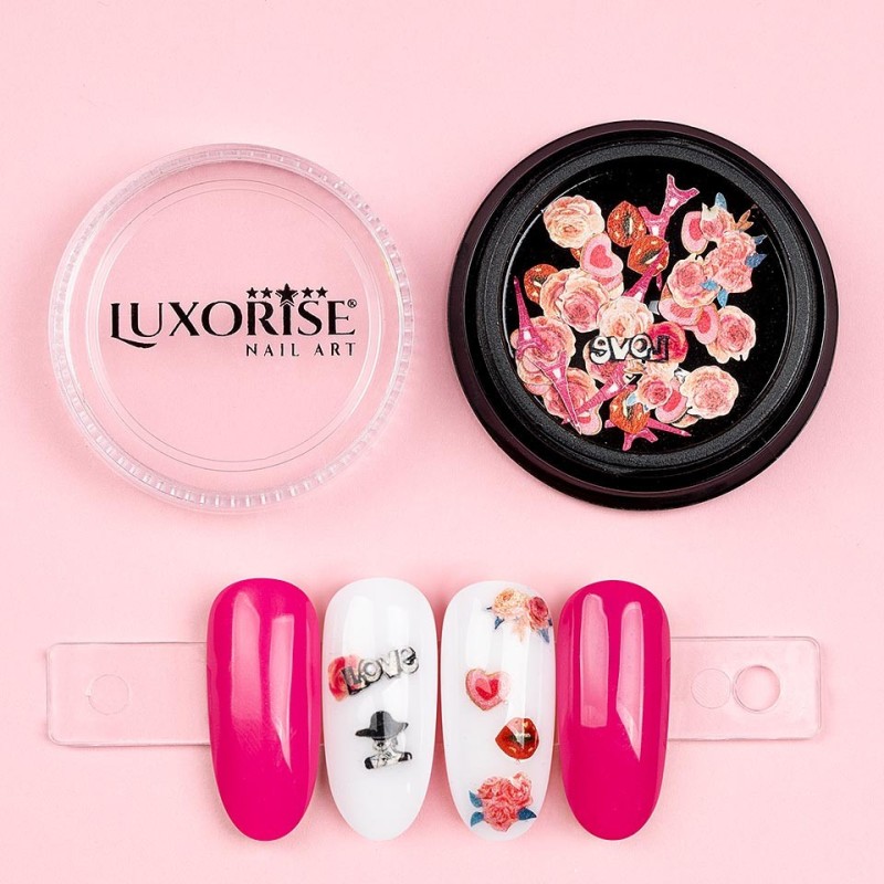 Set 3 x Decoratiuni Unghii Nail Art Luxorise, Love Potion