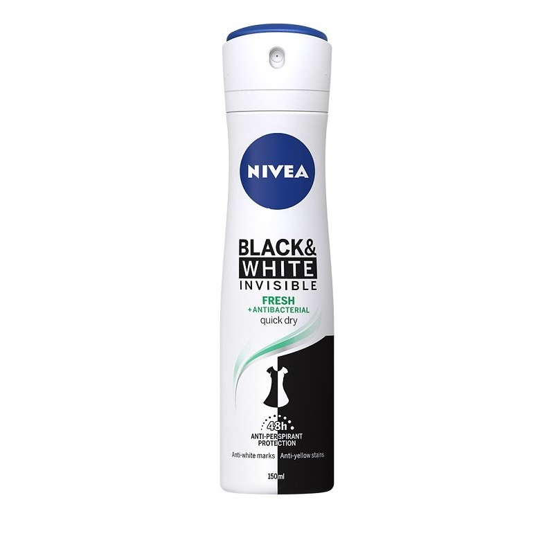 Set 3 x Deodorant Spray Invisible Black & White Fresh Nivea Deo 150ml