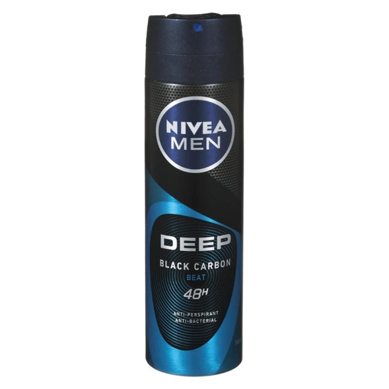 Set 3 x Deodorant Spray Nivea Men Deep Black Carbon Beat, 150 ml