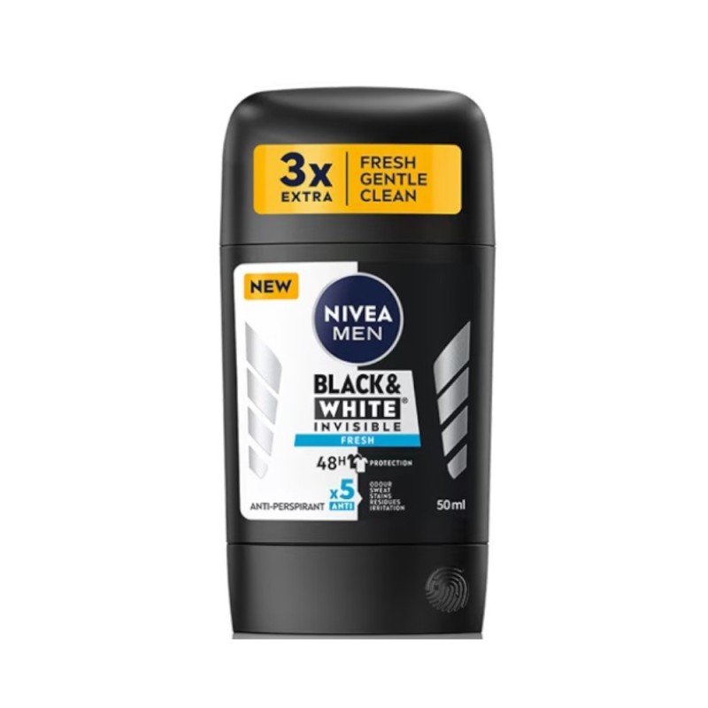 Set 3 x Deodorant Stick pentru Barbati, Nivea Black&White Fresh, 50 ml