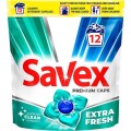 Set 3 x Detergent de Rufe Savex Premium Caps Extra Fresh, 12 Capsule