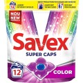 Set 3 x Detergent de Rufe Savex Super Caps 2 in 1 Color Pouch, 12 Capsule