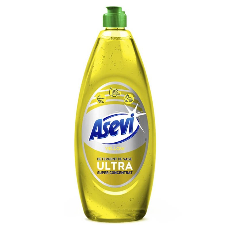 Set 3 x Detergent de Vase Asevi Yellow, Ultra Super Concentrat, 650 ml