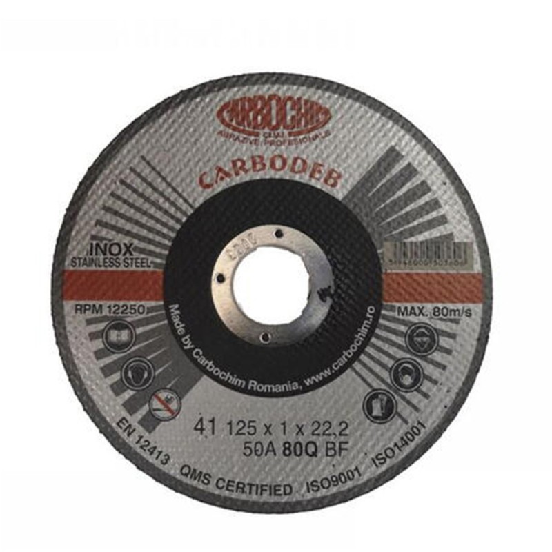 Set 3 x Disc Abraziv 125 x 1.5 x 22 pentru Debitare Otel, Carbochim