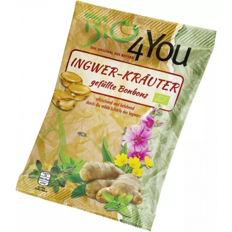 Set 3 x Dropsuri BIO Umplute cu Ghimbir si Plante, 75 g