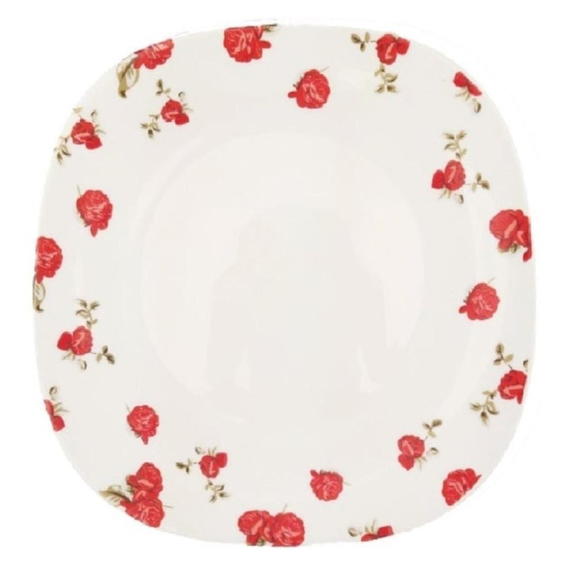 Set 3 x Farfurie Patrata pentru Desert 20 x 20 cm, Opal Red Mahour