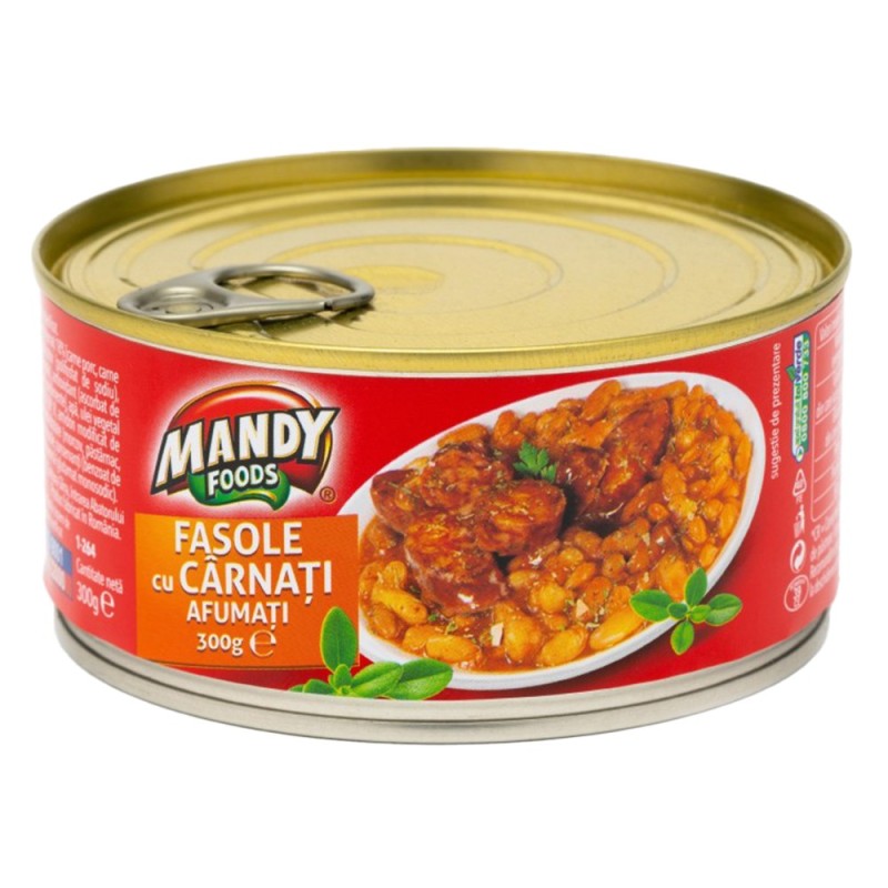 Set 3 x Fasole cu Carnati Afumati Mandy, 300 g