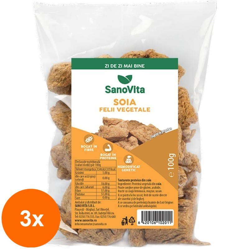 Set 3 x Felii de Soia, Sanovita, 100 g