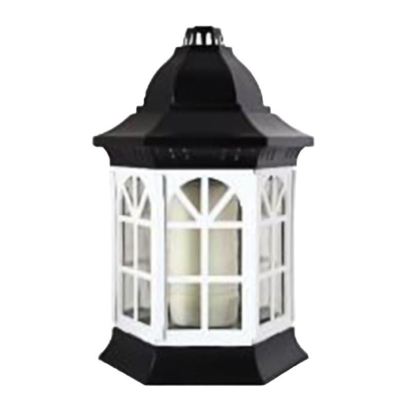 Set 3 x Felinar Casuta din Sticla si Plastic Alb, 35 Ore