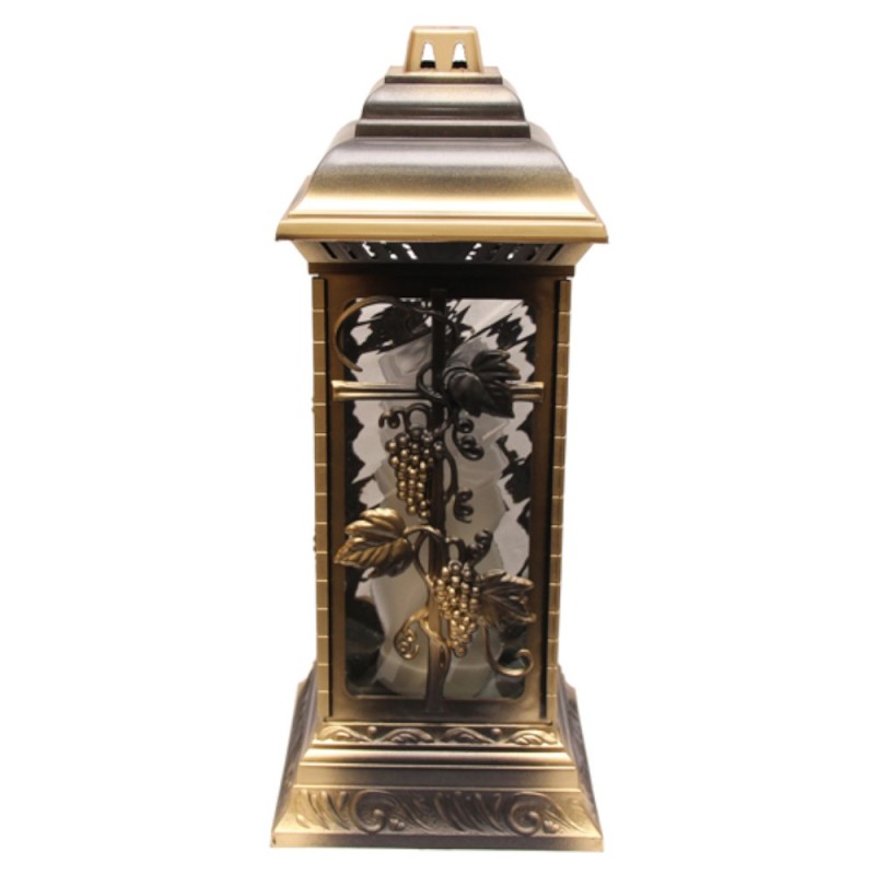 Set 3 x Felinar din Sticla cu Vita de Vie Auriu, 72 Ore