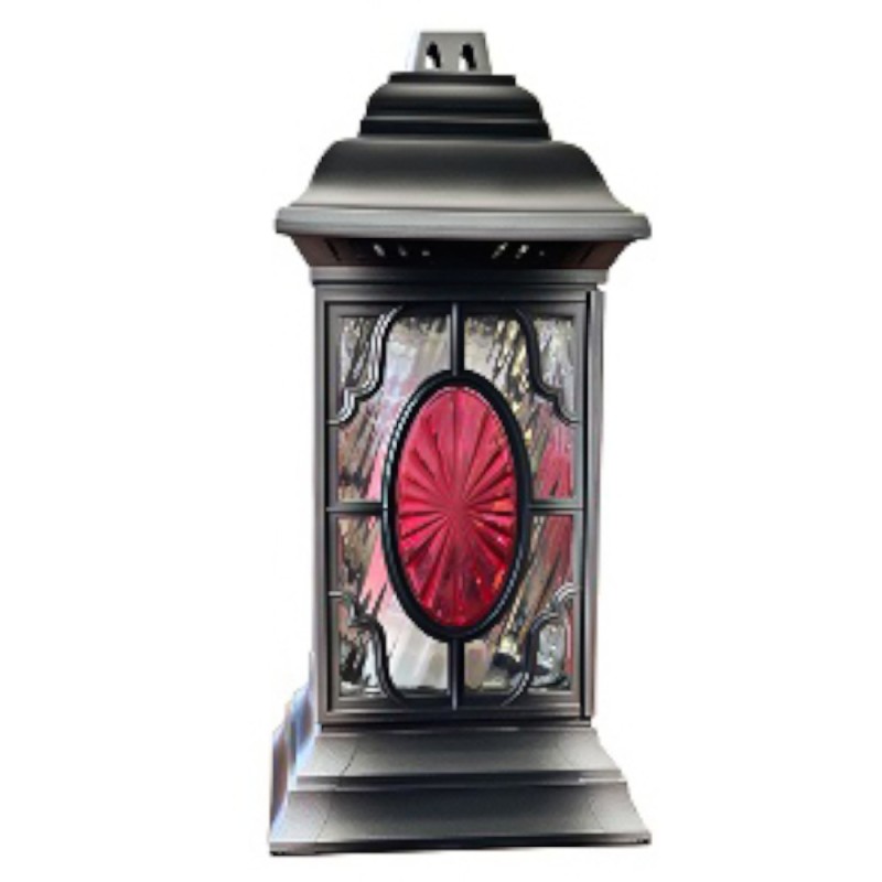 Set 3 x Felinar din Sticla si Plastic cu Oval Rosu sau Albastru Argintiu, 72 Ore