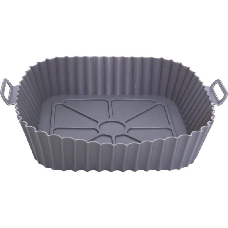 Set 3 x Forma Patrata, Gri, Silicon, pentru Friteuza cu Aer Cald, 20 x 20 x 6.50 cm