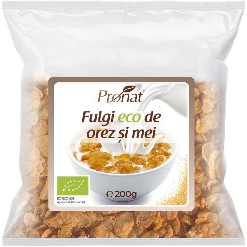 Set 3 x Fulgi Bio de Orez si Mei, 200g