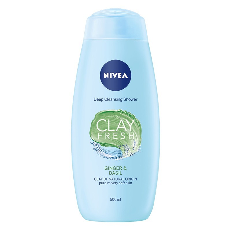 Set 3 x Gel de Dus Nivea Clay Fresh, Ghimbir si Busuioc, 500 ml