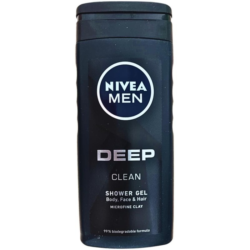 Set 3 x Gel de Dus Nivea Men Deep Black, cu Argila Microfina, 250 ml