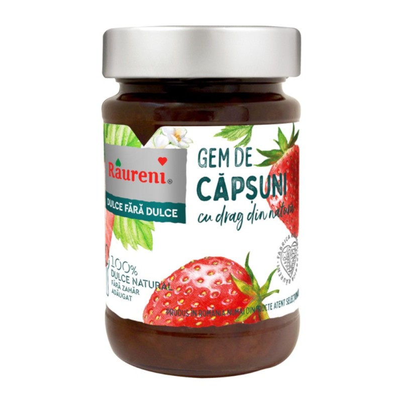 Set 3 x Gem de Capsuni, Raureni, Dulce fara Dulce, 230 g