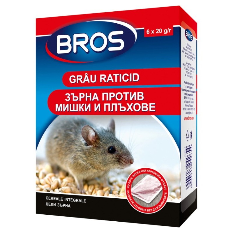 Set 3 x Grausor Impotriva Soarecilor si Sobolanilor Bros, 120 g